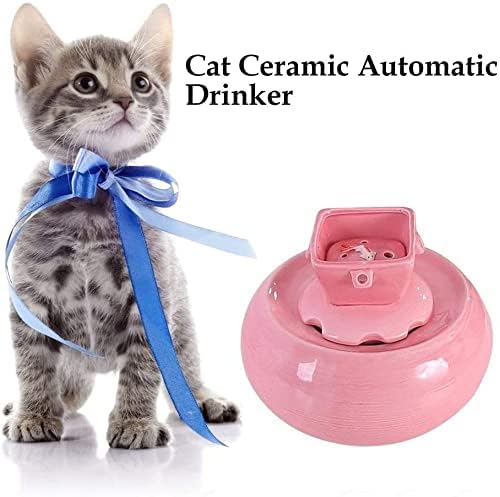 Fountain Cat Ceramic Automatic Drinking Fountain Pet Water Dispenser Cycling Filter Fountain Cat Supplies Feeder NonSlip Pet Water Dispenser (Color : Pink) (Blue)