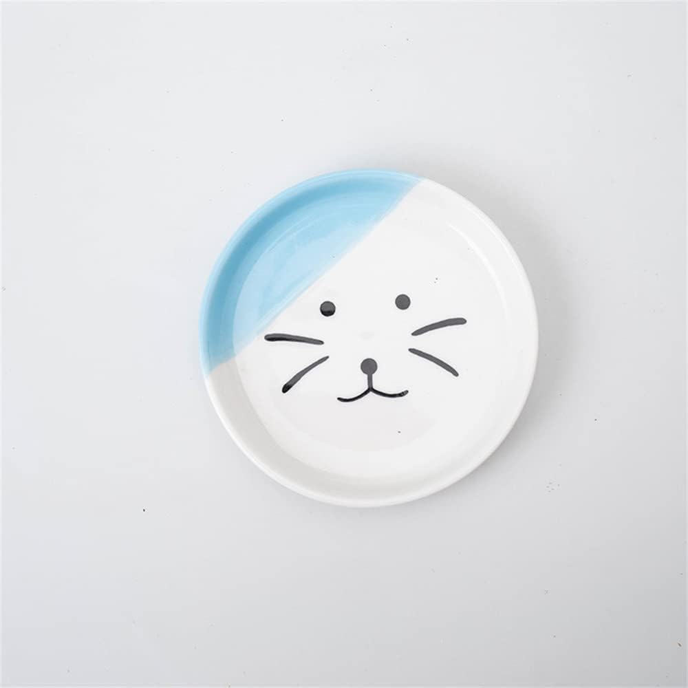 Raised Cat Food Bowls Ceramic Cat Bowl with Metal Stand Elevated Cat Feeding Bowl Cat Dish with Non-Slip Mat Pet Food Bowl for Cats and Small Dogs