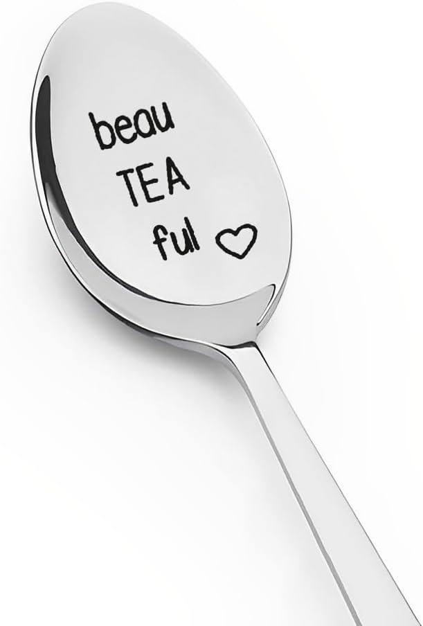 Tea Lover Gifts for Women Girls Tea Spoons for Tea Drinker Gifts for Women Christmas Gifts for Mom Grandma Gifts Birthday Gifts for Girlfriend Wife Teaspoons Gifts for Her