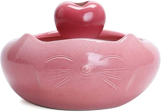 Fountain Ceramic Cat Drinking Water Fountain, 2.0 Liters Pet Water Fountains for Cats and Dogs, Automatic Pet Water Dispenser with Quiet Pump Filters Pet Water Dispenser (Color : Pink)