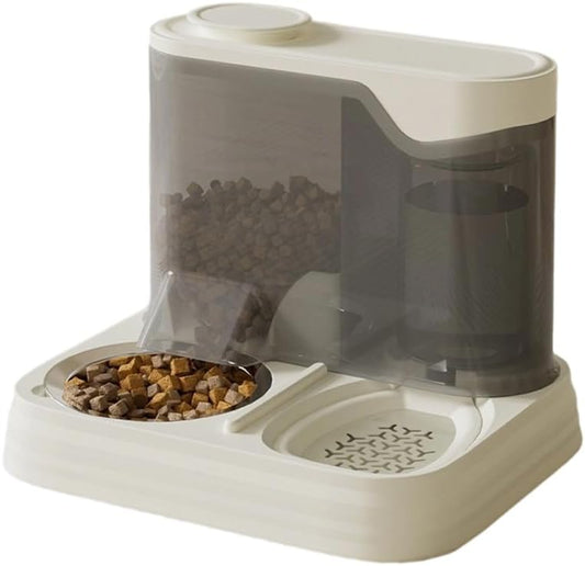 Cats Dog Feeding Station Leak Proof Water Fountains Detachable Dish Anti Slip Base Design