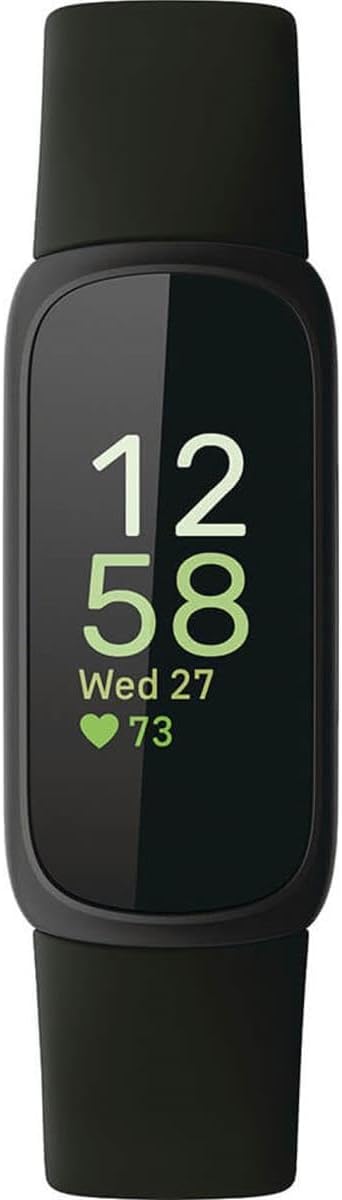 Fitbit Inspire 3 Health &-Fitness-Tracker with Stress Management, Workout Intensity, Sleep Tracking, 24/7 Heart Rate and more, Midnight Zen/Black One Size (S & L Bands Included)