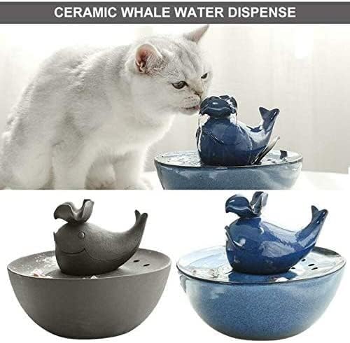 Fountain Ceramic Cat Fountain Automatic Pet Water Drinking Fountain Pet Water Dispenser with Adjustable Water Flow, Filter, Super Quiet, Great for Cats and Small Dogs Pet Water Dispenser (Blue)