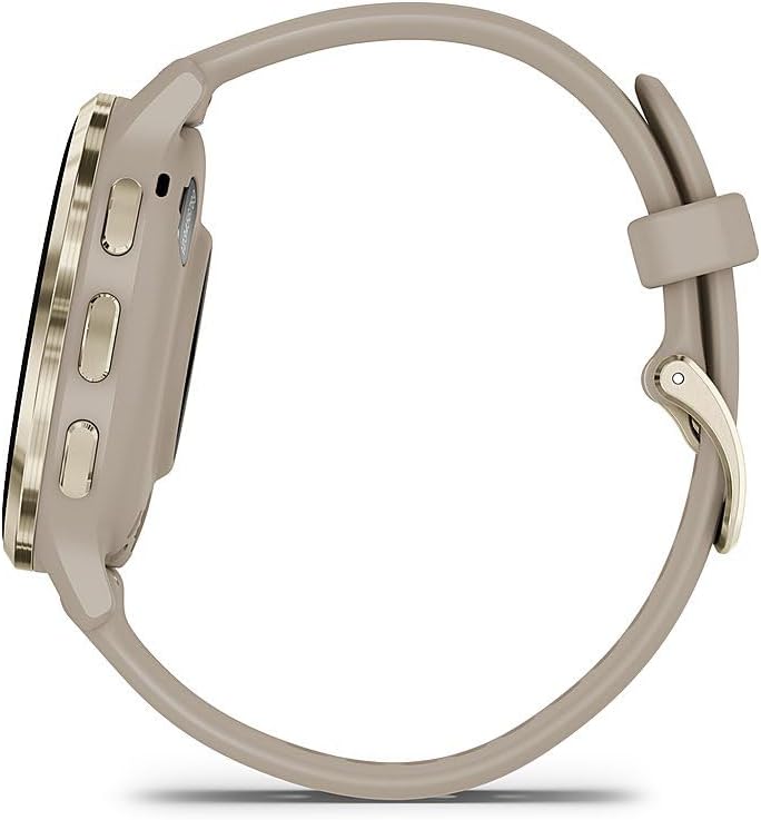 Garmin Venu 3S Health Fitness GPS Smartwatch Gold Steel Bezel w/French Gray Case 41mm | Official USA Partner Model | Bundle 010-02785-02 with 2 YR CPS Enhanced Protection Pack