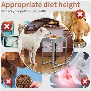 Elevated Dog Bowls for Large Dog,Raised Dog Bowls, Adjustable to 8 Heights(2.75" up to 20''),for Large,X/XL Large,Medium, Sized Dogs with 2 Stainless Steel Dog Bowls