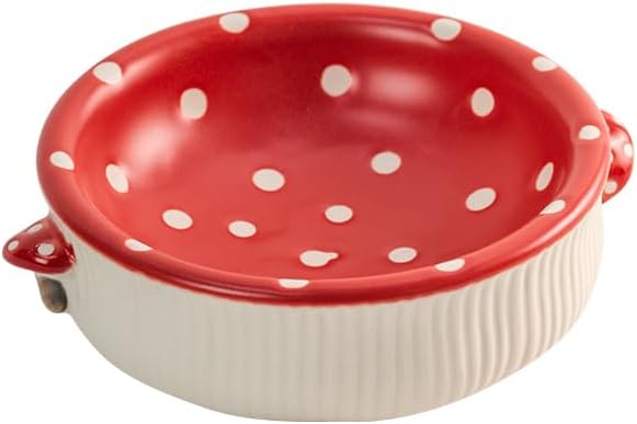 Ceramic Elevated Dog Cat Food Bowl Set with Wooden Stand, Raised Cat Slow Feeders, no Black Chin, Pet Food and Water Dishes, for Kitten Pubby Small Animal