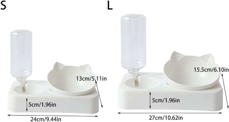 2 in 1 Dog Feeder Cats Food Water Bowl Double Bowl Supplies Bowl Pet Feeder Anti-Leak Feeding