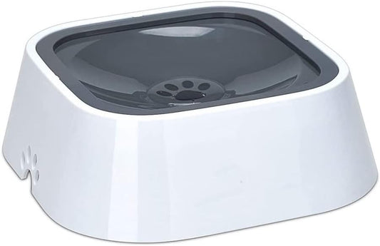 Fountain Dog Water Bowl, SplashFree,Vehicle Carried Pet Water Bowl for Dog, Cat, Puppy, Kitty, 1.5L Large Capacity Pet Water Dispenser (Color : White) (Gray)