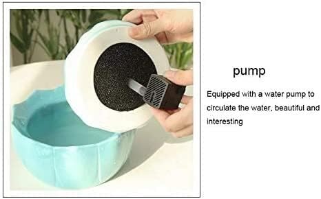 Fountain Cat Water Fountain with Filter,Ceramic Pet Drinking Fountain for Cats and Dogs Automatic Pet Water Dispenser Silent NonSlip Pet Water Dispenser (Color : Light Blue) (White)
