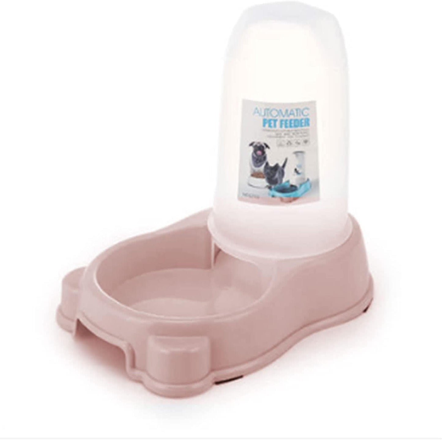 Automatic Food Feeder and Waterer Set, Automatic Cat Feeder and Dog Water Dispensers Unplugged Gravity Feed Water Pet Supplies cat Fountain (Color : Blue) (Pink)