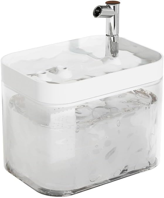 Cat Water Fountain with Detachable Tank - 84oz/2.5L Pet Drinking Fountain, Quiet Pump, LED Light, Easy to Clean for Cats, Dogs & Small Pets