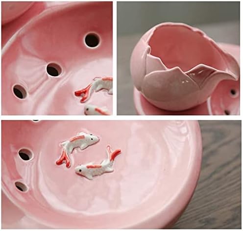 Fountain Cat Water Fountain, Automatic Circulation Pet Water Dispenser Portable Hygienic Replaceable Filter Flower Style Water Bowl for Cats, Dogs and Small Animals Pet Water Dispenser (Lotus Pink)