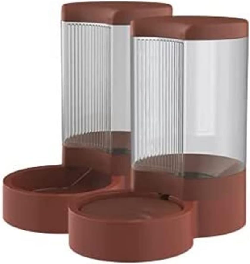 Unplugged Automatic Feeder Automatic Dog Feeder And Water Dispenser Set Gravity Self Feeding Food Waterer For Small Medium Pet Cats Dogs Kitten Puppy cat fountain (Color : White) (Red)