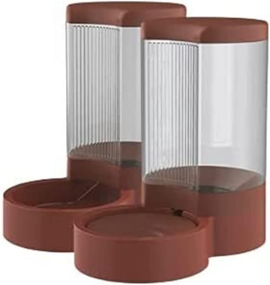 Unplugged Automatic Feeder Automatic Dog Feeder And Water Dispenser Set Gravity Self Feeding Food Waterer For Small Medium Pet Cats Dogs Kitten Puppy cat fountain (Color : White) (Red)