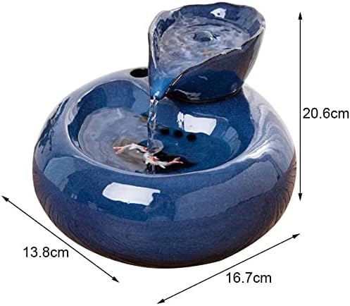 Fountain Pet Drinking Fountain Cat Water Fountain,Super Mute Ceramics Pet Water Dispenser for Cat and Small Dogs Pet Water Dispenser (Color : Pink) (Blue)