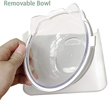 Adjustable Transparent Tilted Bowl Feeder with Raised Stand for Cat Pet(Green)