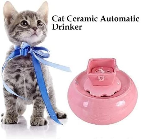 Fountain Pet Drinking Fountain for Dog and Cat Automatic Circulation Cat Water Dispenser Pet Supplies Flowing Water with Live Water Basin Pet Supplies Pet Water Dispenser (Color : Pink)