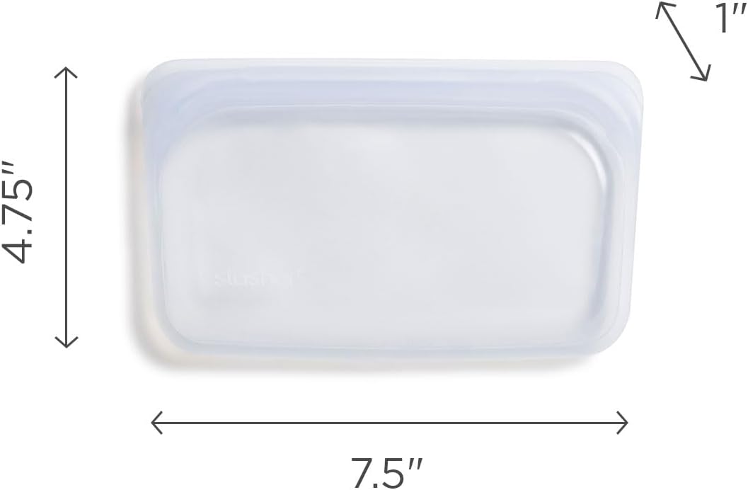 Stasher Silicone Reusable Storage Bag, Freezer Bag, Reusable Snack Bags, Microwave, Dishwasher, Oven Safe, Sous Vide, Premium Lunch Container, Eco Friendly, Food Storage Bag, 12 oz, Clear | Reusable Food Bag