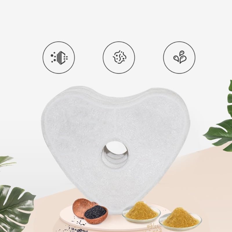 Heart Shape Pet Drinking Fountain 4 Pcs Dog Drinking Keep Water for Filt Pet Water Fountain Filter Replacement