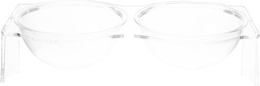 TOYANDONA Elevated Double PET Bowls Acrylic Cat and Dog Food Water Bowl Set Neck Protective Feeding Station for Cats and Kittens Sturdy and Easy to Clean