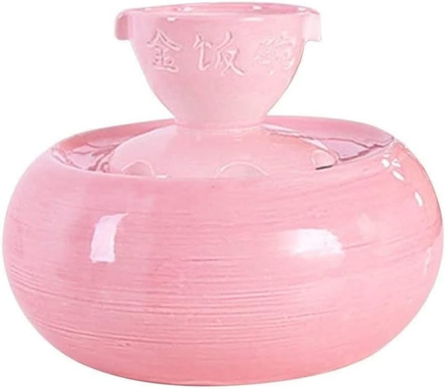 Fountain Intelligent Ceramic Pet Water Dispenser Pet Outdoor Automatic Feeder Cat Drinking Water Bowl Circulation Pet Water Dispenser (Color : Pink)