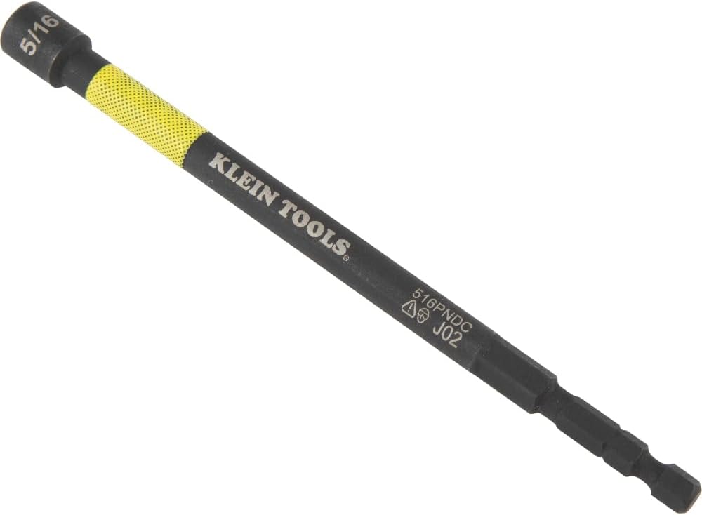 Klein Tools 32930 SAE Magnetic Impact Nut Setter Set, 6-Piece Color Coded Power Nut Driver with Extended Reach, 6 SAE Sizes