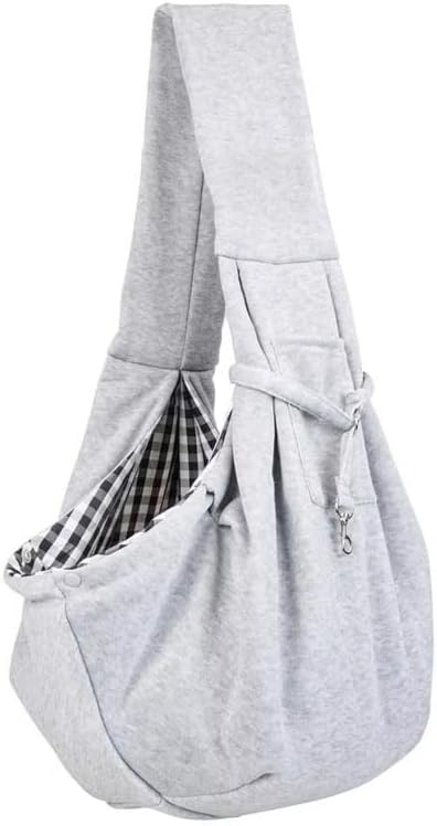 Dog Carrier Sling，Puppy Essentials for Small Dogs 0-15 Lbs,Cat Harness with Portable Pocket(Grey)