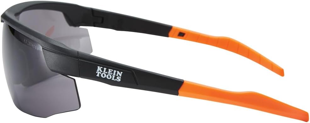 KLEIN TOOLS 60160 Safety Glasses, PPE Protective Eyewear with Semi Frame, Scratch Resistant and Anti-Fog, Gray Lens