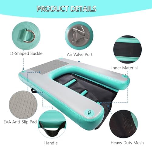 Portable Inflatable Dog Pool Ramp - Foldable Water Plank for Easy Dog Access to Boats & Pools, Perfect for Puppies, 150x100x10CM / 59x39.4x4in