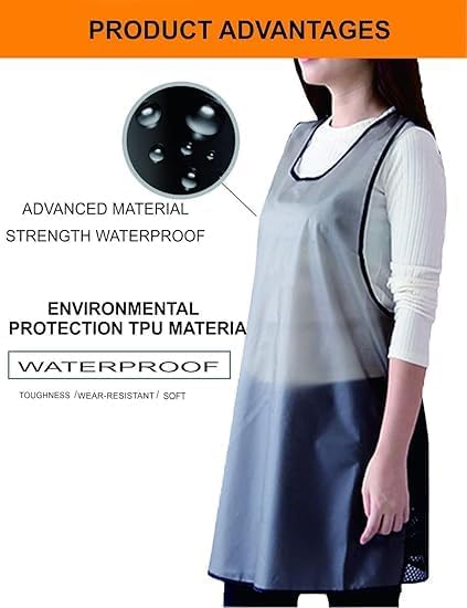 Women Home Waterproof Aprons,Cleaning Fish, Dog Grooming, Gardening, Cute Dishwashing Apron