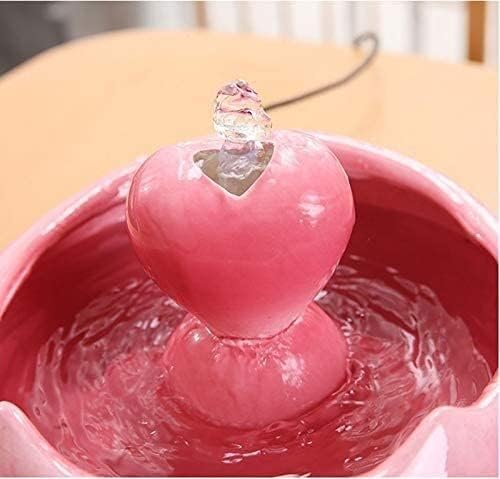 Fountain Ceramic Cat Drinking Water Fountain, 2.0 Liters Pet Water Fountains for Cats and Dogs, Automatic Pet Water Dispenser with Quiet Pump Filters Pet Water Dispenser (Color : Pink)