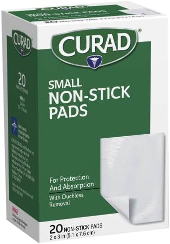 Curad Non-Stick Pads, 2 X 3 Inch(5.1 x 7.6 cm), 20 Count