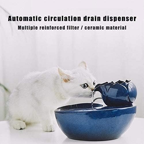 Fountain Cat Water Fountain,Ceramic Pet Drinking Fountain for Cats and Dogs Automatic Silent Pet Water Dispenser with Filter Pet Water Dispenser (Color : Leaf White) (Whale Brown)