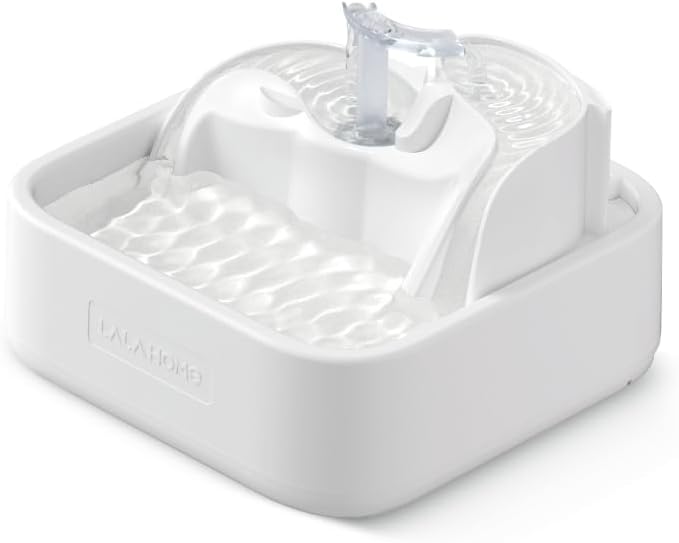 Cat Water Fountain Replacement Compatible with DailyFresh RealFountain Water Bowel 3-Stage Design for Multi Pets Dog Smart Water Dispenser for Drinking DC-in 2L/67oz