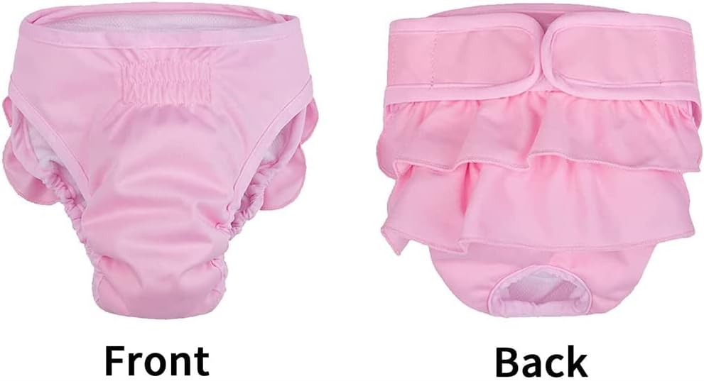 Dog Diapers for Female Dogs 3 Pack Washable Dog Panties Diaper Skirt Puppy Shorts Diapers for Girl Dog in Period Heat
