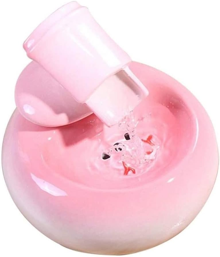 Fountain Cat Pet Water Dispenser Electric Pet Supplies Automatic Circulation Filter Water Smart Drinking Fountain Pet Water Dispenser (Color : Pink)