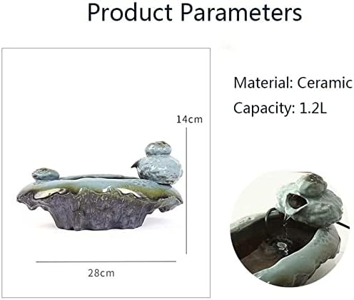 Fountain Pet Water Dispenser, Ceramics Cat Water Fountain Automatic Circulating Water Fountain Cat Water Dispenser Mobile Water Basin Drinker Pet Water Dispenser (Color : Green)