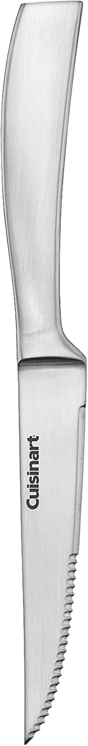 Cuisinart Forged Premium Steak Knives, 6-Piece Set, High-Carbon Stainless Steel Blades, Precision-Tapered V-Edge for Long-Lasting Sharpness, Dishwasher Safe, C77SS-6PSK2