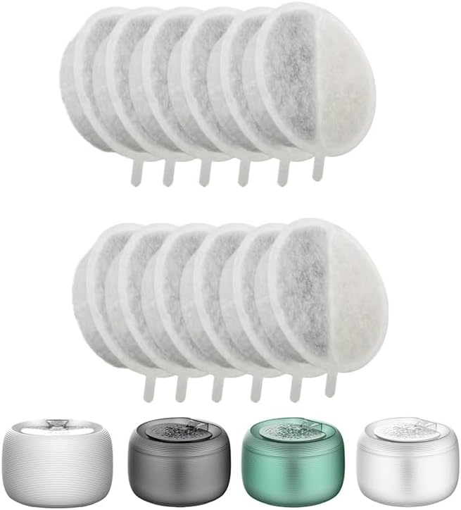 Nugget Drinking Fountain Replacement Filters (12 Pack) | Fits ALL Nugget Fountains | Activated Charcoal and Ion Exchange Resin for Water Filtration