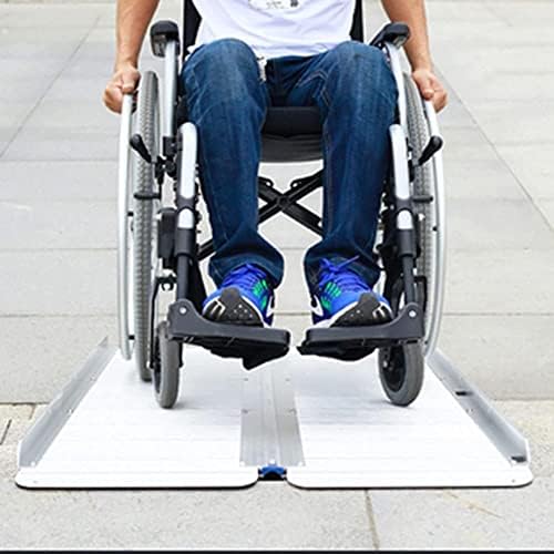 Aluminum Dog Ramp for Cars - Folding Threshold Ramp for Wheelchair Access, Indoor/Outdoor Use, Heavy Duty, Non-Slip Surface, Portable Pet Ramp