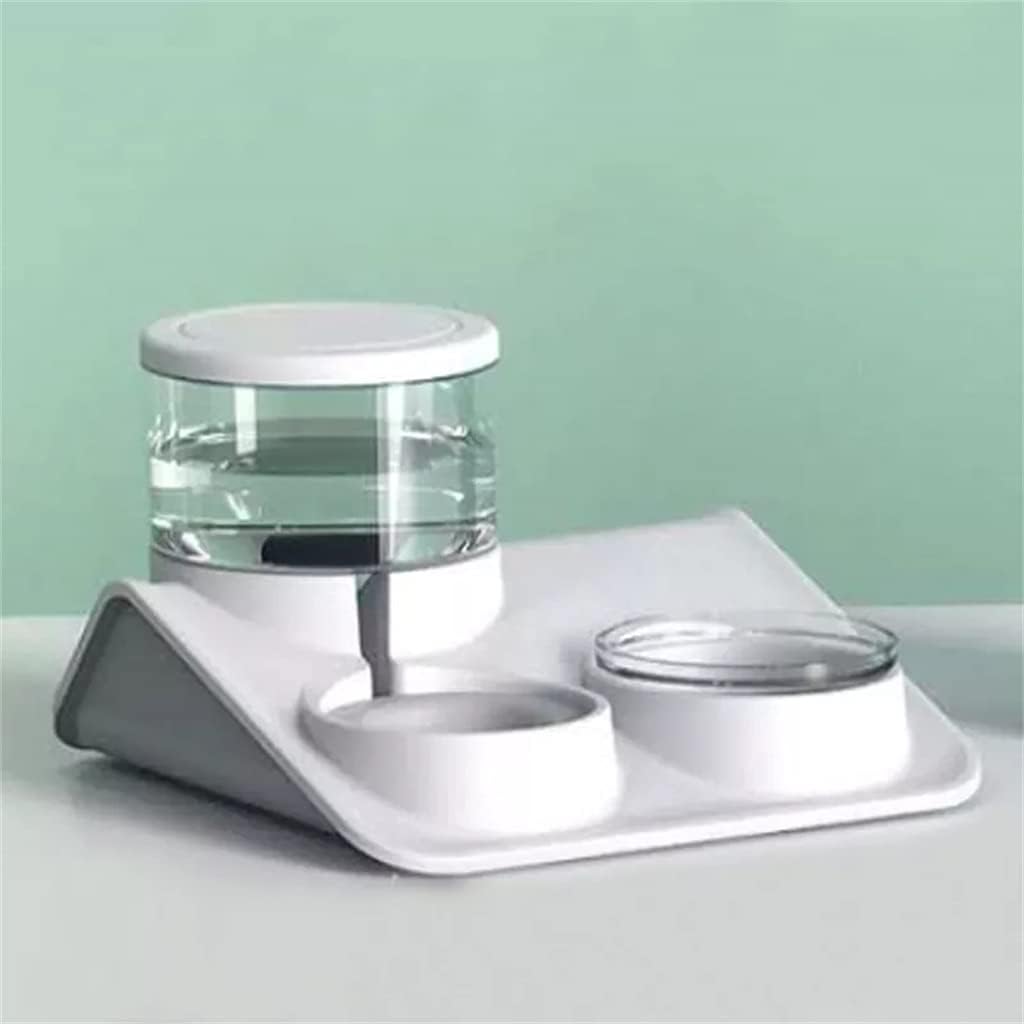 Dog Bowl Automatic Feeder 1.8 liters Double Fountain Drinking Water Purifier pet Products Food Container Tray Accessories (Color : Gray, Size : One Size) (Blue One size)