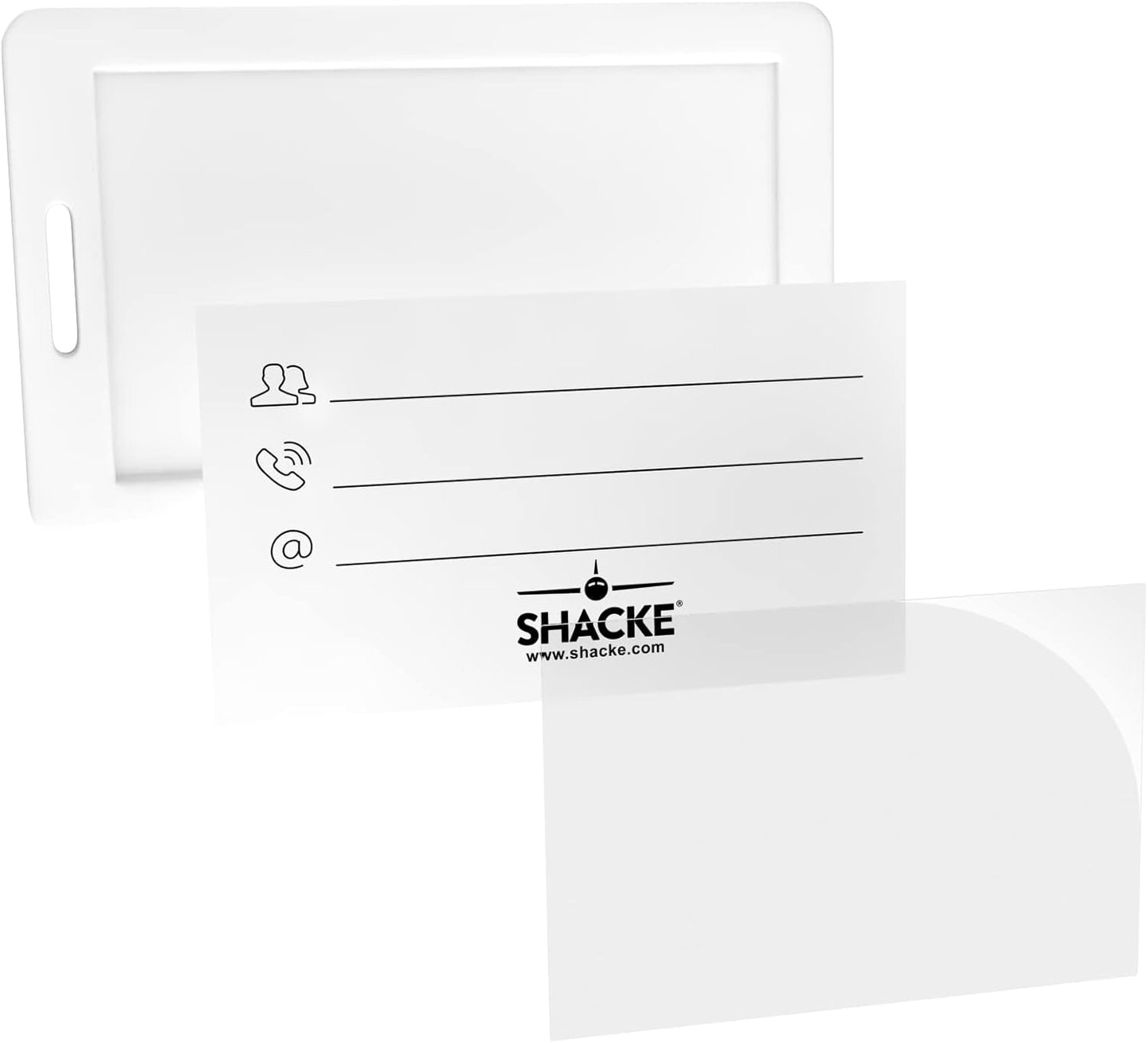 Shacke Medical Equipment Luggage Tag for Respiratory Devices (White/Vertical)