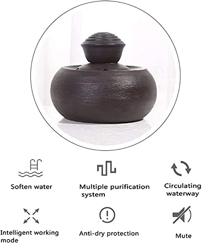 Pet Fountain Ceramic Cat Water Fountain, Pet Drinking Fountain for Cats and Dogs Automatic Pet Water Dispenser with Filter Pet Water Dispenser (Color : Blue) (Brown)