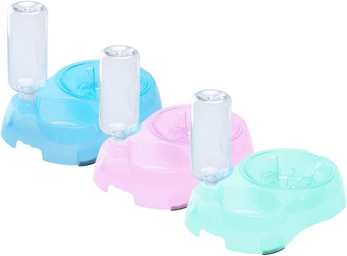 2 in 1 Pet Feeder Water Automatic Dispenser with Bottle, Dog Bowl Slow Feeder, Dog Drinking Fountain Water Bowl for Dog Cat Puppy Kitty, Pet Food and Water Bowl Set Pet Water Dispenser (Green)