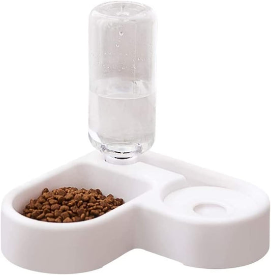 pet Water Dispenser 2 in 1 Pet Feeder Water Automatic Dispenser with Bottle for Dog & Cat, Spill Proof Pet Drinking Fountain Water Bowl for Pets Feeding cat Fountain