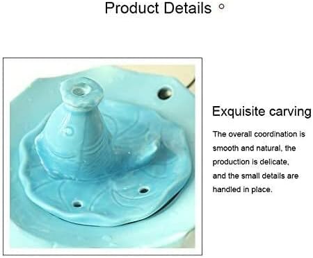 Fountain Cat Water Fountain with Filter,Ceramic Pet Drinking Fountain for Cats and Dogs Automatic Pet Water Dispenser Silent NonSlip Pet Water Dispenser (Color : Light Blue) (White)