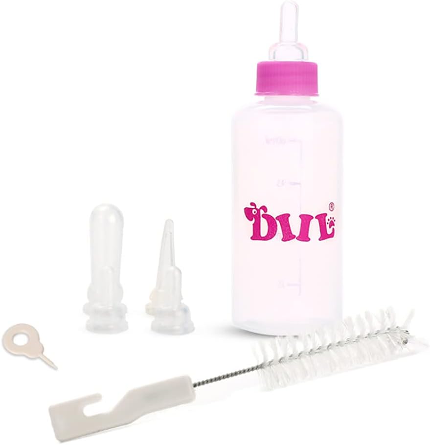 OMEM Baby Pet Nursing Bottle Replacement Nipple Feeding for Newborn Kitten Puppy Small Animals 60ml/120ml (Large)