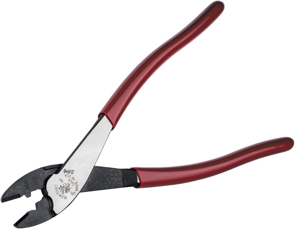 Klein Tools 1005 Cutting/Crimping Tool, Made in USA, Cutter/Crimper for 10-22 AWG Terminals and Connectors, Crimper for Insulated and Non-Insulated Terminals