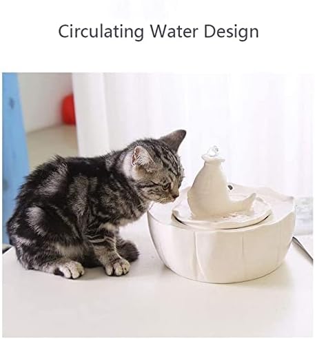 Fountain Portable Cat Water Fountain, 1.2L Pet Water Dispenser UltraQuiet Hygienic Replaceable Filter Waterfall Fancy Fountain,Automatic Electric Water Bowl for Dogs, Cats Pet Water Dispenser (White)