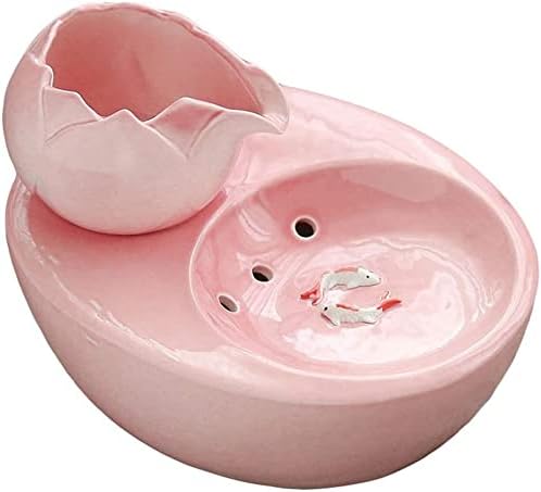 Fountain Cat Water Fountain, Automatic Circulation Pet Water Dispenser Portable Hygienic Replaceable Filter Flower Style Water Bowl for Cats, Dogs and Small Animals Pet Water Dispenser (Lotus Pink)